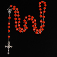 8mm Artificielle Turquoise Chapelet Collier Croix Collier Catholique Religieux Cadeau Cadeau Pandémique Perles De Prière