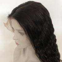 Perruque Cheveux Humains Ondulés Châtain Foncé Mélange Châtain avec Mèches, Dentelle HD 13x6, Raie Centrale, Densité 180%