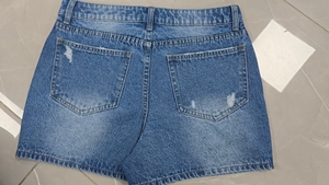 Shorts en <span class=keywords><strong>jean</strong></span> grande taille pour <span class=keywords><strong>femme</strong></span> – Collection été : Taille <span class=keywords><strong>mi</strong></span>-haute, style décontracté sexy, vintage, respirant, délavé, coupe skinny - Product Image 6
