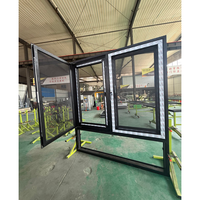 Ventana Abatible de Aluminio con Rotura de Puente Térmico, Drenaje Oculto, Eficiencia Energética, Resistente a Huracanes, para Edificios Altos, con Certificación CE