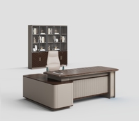 Scrivania Moderna in Legno per Ufficio, Set di Lusso per Manager e CEO, Tavolo da Lavoro Esecutivo