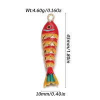 Pendentifs Poisson en Cuivre Émaillé et Zircon, Breloques Animaux Marins Colorées Plaqué Or Tendance pour Bijoux DIY Colliers Bracelets Boucles d'Oreilles