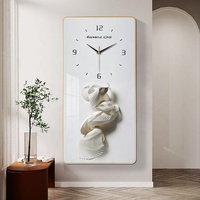 Venta Directa de Fábrica, Relojes de Pared Decorativos de Porcelana de Cristal, Arte Moderno Personalizado, Marco de Aleación de Aluminio Dorado