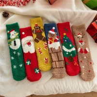 Chaussettes d'hiver douces et chaudes en polaire corail pour femme, motif baleine, Noël, Père Noël, bonhomme de neige, cadeau de vacances confortable, vente en gros