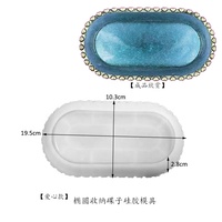 Moule en silicone DIY pour résine, motif olive, avec perles/bordure thermoformée, pour plat de rangement, plateau à bijoux, découpe durable, couleur personnalisée