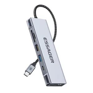 Esager 8 trong 1 USB Hub với đĩa chức năng lưu trữ Loại C để SATA SSD HDD bao vây máy tính xách tay Dock trạm cho MacBook Pro không khí M1 M2