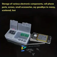 Boîte de rangement de réparation de téléphone portable pour vis de carte mère de pièces d'IC, collecteur multifonctionnel de boîte de composants de réparation