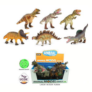 UCOK - Juego de 6 Dinosaurios de Vinilo con Sonidos IC, 38 cm, Animales de Peluche Suaves para Niños, Juego de Educación Temprana - Product Image 6