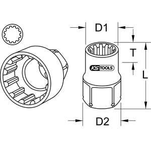 KS TOOLS TRIPLEplus toma pasante, 19mm, 19mm - Product Image 2