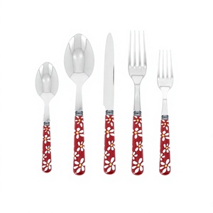 Ensemble de couverts tendance en acier inoxydable avec manche en résine – Qualité supérieure – Cuillère, couteau, fourchette – Fabriqué en Inde - Product Image 1