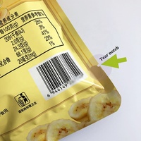 Op maat gemaakte 3-zijdig gesealde aluminiumfolie zakjes met venster en hitteverzegeling, Mylar zakken voor bananenchips, gedroogd fruit en snacks.