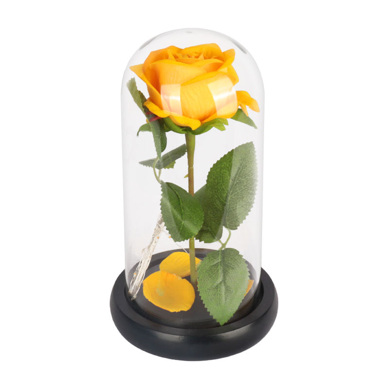 Yellow rose black base with lights