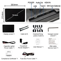 Lecteur vidéo pour appuie-tête de voiture Android 14.0 de haute qualité, écran tactile LCD FHD 14 pouces, 8 cœurs, 4G+64G, WiFi pour émetteur FM avec USB TV Hyundai