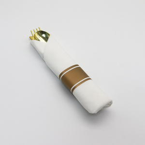 Ensemble de couverts en <span class=keywords><strong>plastique</strong></span> doré écologiques de luxe, élégants et jetables, cuillère, fourchette, couteau, <span class=keywords><strong>vaisselle</strong></span> pour mariage, fête, événements, fournitures - Product Image 5