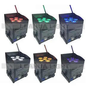 PowerCon In Out DMX In Out 6PCS 6IN1 Battery Powered Led Par Can Light
