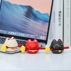 Adorno de Percusión con Forma de Gato de la Suerte, Decoración de Escritorio de PVC, Juego de Varias Piezas, Suministros de Oficina Feng Shui, Regalo de Año Nuevo Chino - Product Image 1