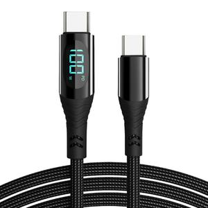 Cable USB Tipo C a Tipo C de Carga Rápida de 240W con Pantalla LED, Cable Trenzado Tipo C, Accesorios para Teléfonos Móviles, Venta al Por Mayor de Fábrica - Product Image 2