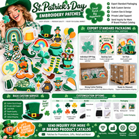 Patch brodé en gros pour la Saint-Patrick : Leprechaun, Trèfle, Arc-en-ciel – à thermocoller ou à coudre