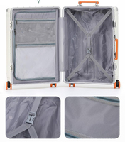 Valises de voyage légères personnalisées avec poignée en cuir vintage, ensembles de bagages à roulettes avec cadre en aluminium