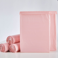 Sacs d'expédition en polyéthylène écologiques imperméables rose pastel avec finition givrée, logo personnalisé imprimé, enveloppe en plastique polyéthylène