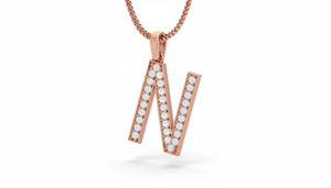 Custom Natural Diamond Alphabet N Unisex Pendant Genuine Diamond Initial <b>Letter</b> Fine Jewelry Designed for Men and Women Wear - Product Image 4