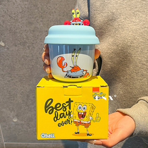 Taza de Cerámica de Bob Esponja Zuo Mu con Tapa, Taza de Café Portátil para Regalo, Primavera 2025, Producto de Primera Clase - Product Image 5