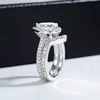 Bague de Noël MuShan en argent sterling 925 plaqué or 18 carats avec moissanite, bijoux de luxe brevetés MST, idéale pour un cadeau d'amie