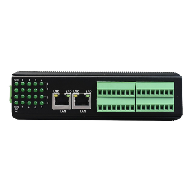 High Quality 8 Port Serial RS485 RS422 to Ethernet Server support Modbus RTU to Modbus Best Price TCP SSL MQTT Modbus Gateway