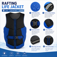 Gilet de sauvetage pour rafting en eaux vives 150N, tissu robuste 600D, PFD commercial pour kayak, canyoning, sauvetage aquatique