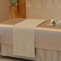 Ensemble de draps de massage fonctionnels en satin de soie doux et luxueux, 4 pièces, couleur kaki, pour lit de beauté, respectueux de la peau