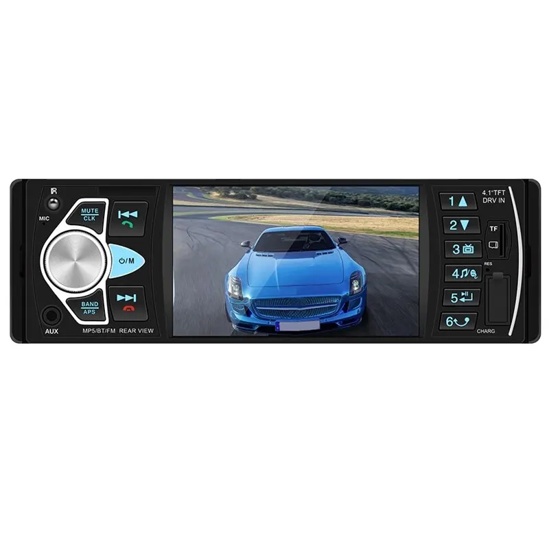 1 DIN Автомобильный мультимедийный плеер 4,1 дюймов HD цифровой сенсорный экран FM радио стерео приемник MP3 MP5 SD/TF/USB радио плеер