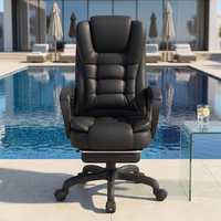 Chaise de bureau pivotante ergonomique en cuir pour la maison et le bureau, style moderne et minimaliste, réglable en hauteur