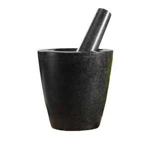 Stone Mortar And Pestle Set Manual Garlic Crusher For Kitchen Herb Spice Grinding Durable Natural Stone Material - Product Image 5