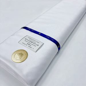 Tela Nigeriana Africana <span class=keywords><strong>de</strong></span> Alta Calidad, Color Blanco, Tela para Hombre para <span class=keywords><strong>Trajes</strong></span> y Camisas, 5 Yardas para Usar en Dubái - Product Image 1