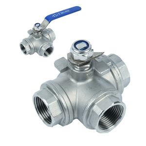 <span class=keywords><strong>Vanne</strong></span> à boisseau sphérique motorisée YOD personnalisée 1/4 2 pouces NPT BSP filetée en fer avec joint PTFE, type T, manuelle, en acier inoxydable 304 316, <span class=keywords><strong>3</strong></span> <span class=keywords><strong>voies</strong></span> - Product Image 3