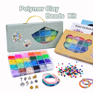 Las cuentas de arcilla planas más vendidas, cuentas redondas de arcilla coloridas de 6mm, juego de cuentas de arcilla de juguete educativo para niños para la fabricación de joyas Diy - Product Image 2