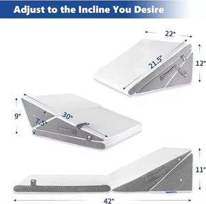 Almohada de <span class=keywords><strong>cuña</strong></span> de cama triangular de espuma viscoelástica ajustable <span class=keywords><strong>para</strong></span> dormir después de la cirugía y espalda-piernas-soporte de rodilla antireflujo ácido - Product Image 5