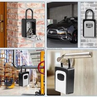 Boîte à clés YH9217, boîte de rangement pour clés à combinaison avec code réinitialisable, boîte de sécurité pour clés portable à 4 chiffres