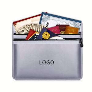 CUSTOM Silicone-Coated Fire Retardant Polyester <b>Document</b> <b>Bag</b> Sewing Edge Mesh Cloth Ziplock Waterproof Envelope File Storage - Product Image 4