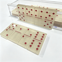 Dominos personnalisés de luxe avec logo, dominos en acrylique double six, logo gravé au laser, 28 pièces, jeux de dominos en acrylique