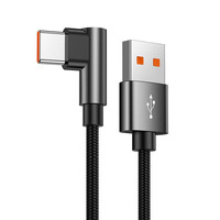 Câble de charge rapide USB-A vers Type-C 120W, Type-C coudé à 90 degrés, 0,25M 1M 1,5M 2M 3M, conducteur en cuivre pur pour iPhone 17