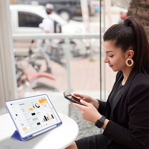 Máy tính bảng Trường hợp với cho iPad 10.9 inch PU da cảm ứng gấp ba lật bìa với khe cắm bút vỏ mềm trường hợp da ALF-<span class=keywords><strong>101</strong></span> laudtec - Product Image 6