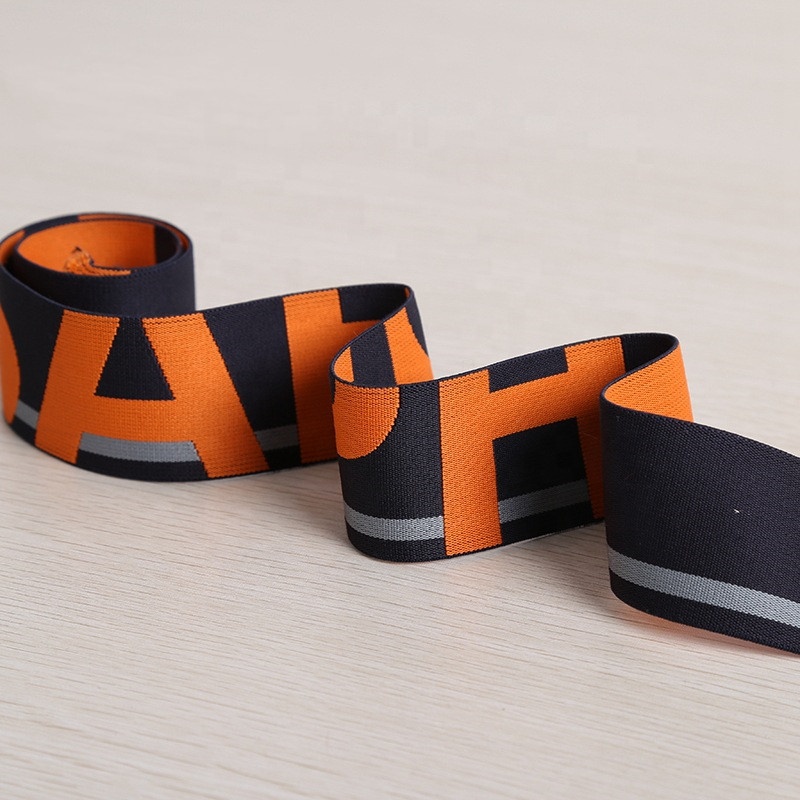 Лидер продаж, тканая эластичная лента с логотипом бренда на заказ, нейлоновая лента для одежды, нижнего белья, пояс для штанов для йоги