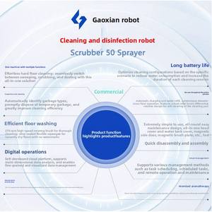 Robot de nettoyage commercial intelligent Gaoxian Scrubber50, entièrement automatique, 3-en-1 : balayage, lavage et aspiration, sans intervention humaine, avec intelligence artificielle - Product Image 5