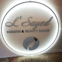 Prix par projet, logo mural rétroéclairé par LED en acrylique et acier inoxydable, enseigne commerciale pour entreprises, hôpitaux, utilisation en extérieur, étanche IP65