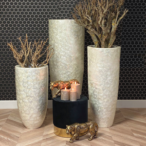 <span class=keywords><strong>Vaso</strong></span> da Terra in Fibra di Vetro Bianco Ecologico alla Moda per Arredamento Casa, Vendita Calda di Fabbrica - Product Image 1