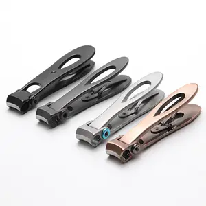 Cheap black portable stainless steel mess free big mouth toe nail clippers cutter scissors