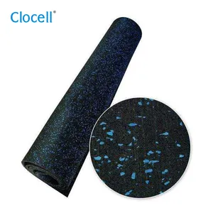 Clocell Sound insulation Gym rubber floor 1m Width 12mm Thickness Fitness rubber mat floor