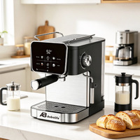 Cafetera Espresso Anbolife de 20 Bares con Control Digital, Válvula de Seguridad, Cappuccino, Filtro Doble de Acero Inoxidable, OEM