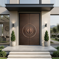 Portes d'entrée battantes personnalisées en aluminium moulé, portails de villa blindés anti-effraction, design chinois, pour usage commercial extérieur et appartements, garantie 5 ans